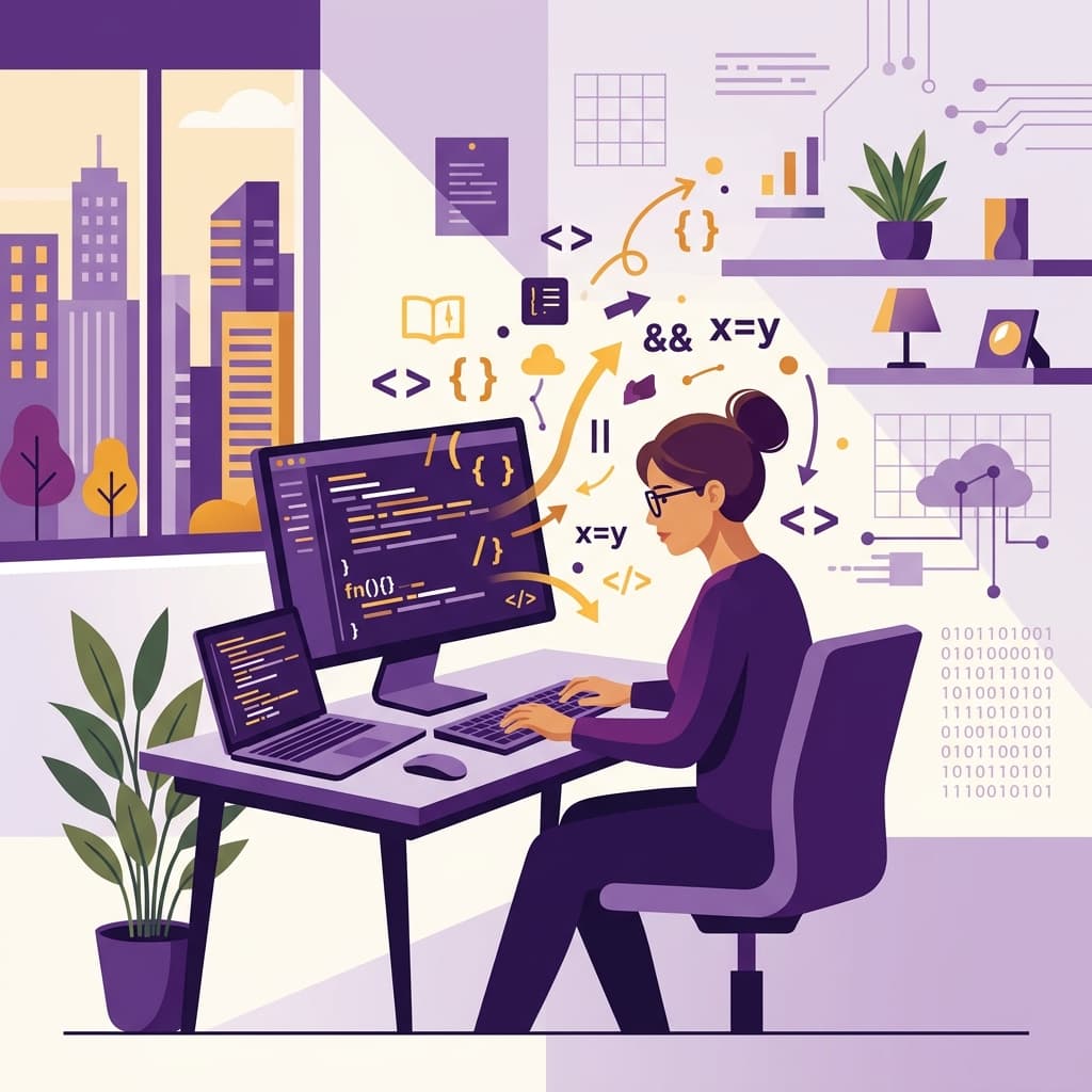 Ilustração do curso de Análise e Desenvolvimento de Sistemas